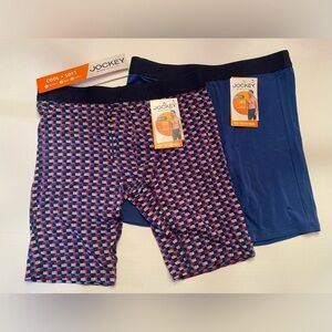 JOCKEY 2 PAIR LONG LEG BOXER BRIEFS ACTIVE ULTRA SOFT MODAL STRETCH MEDIUM 32-34